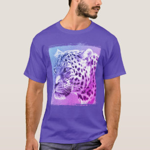 Camiseta Modelo Roxo Elegante Moderno de Cabeça-Leopardo