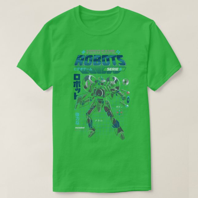Camiseta Modelo S Robot de Jogo de Vídeo (Frente do Design)