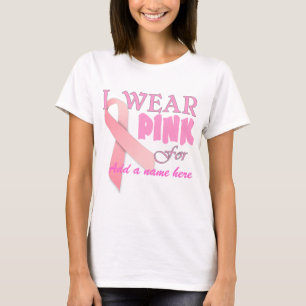 Camiseta Modelo T da fita do rosa da consciência do cancro