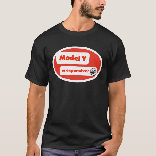 Camiseta Modelo Y tão caro? Humor design (Frente)