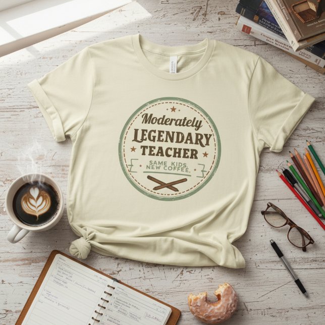 Camiseta Moderately Legendary Teacher — Funny Teacher (Criador carregado)