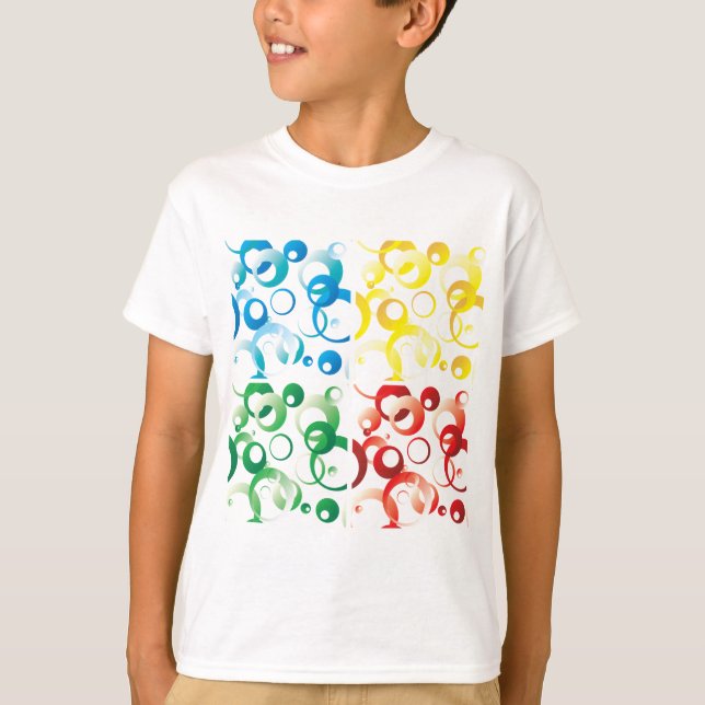 Camiseta Modern Abstract Colorful Bubbles Geometric Pattern (Frente)