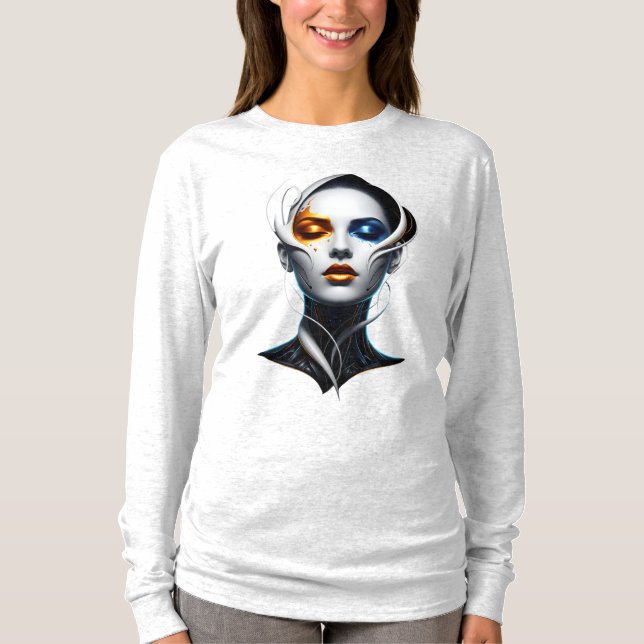 Camiseta Modern Abstract Woman Portrait T-Shirt (Frente)