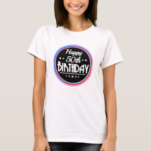 Camiseta Modern Abstrato Happy 50º aniversário
