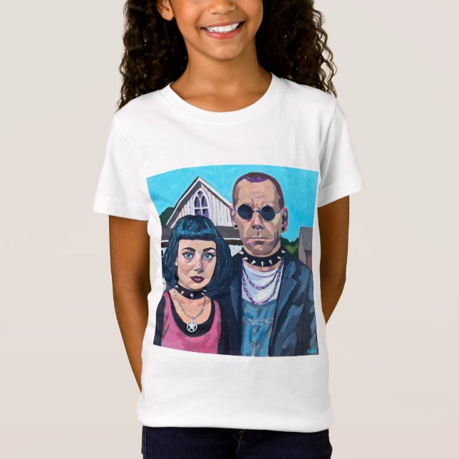 Camiseta Modern American Gothic Art - Grant Woods Inspired (Frente)