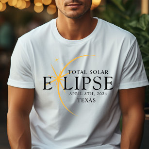 Camiseta Modern Black & Dourado 2024 Texas Total Eclipse So