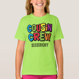 Camiseta Modern Bold Colorful Cousin Crew Family Reunion