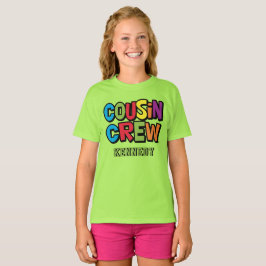 Camiseta Modern Bold Colorful Cousin Crew Family Reunion