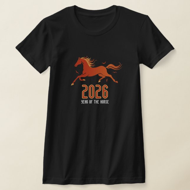 Camiseta Modern Chinese Fire Horse New Year 2026 (Postura )