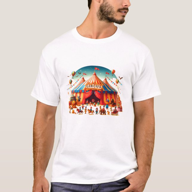 Camiseta Modern Cute Circus Carnival 1st Birthday (Frente)