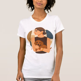 Camiseta Modern Dog Mom Aesthetic With Cute Puppy