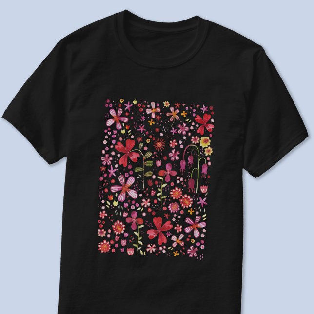 Camiseta Modern Floral Watercolor (Watercolor floral modern t-shirt)