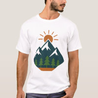 Modern Geométrico Mountain Adventure Nature T Shir