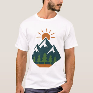 Camiseta Modern Geométrico Mountain Adventure Nature T Shir