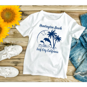 Camiseta Modern Huntington Beach California Dark Blue