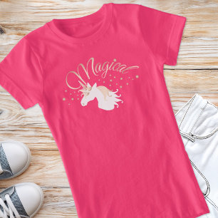 Camiseta Modern Light Rosa cor-de-rosa branca, Unicórnio m