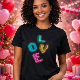 Camiseta Modern Love 3D | Gráfico com Brilho Pastel Estétic