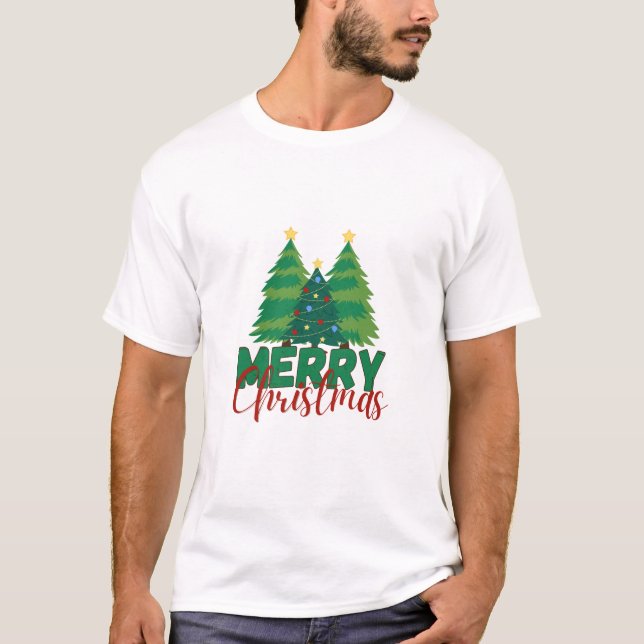 Camiseta Modern Minimalist Christmas Tree Pattern T-Shirt (Frente)