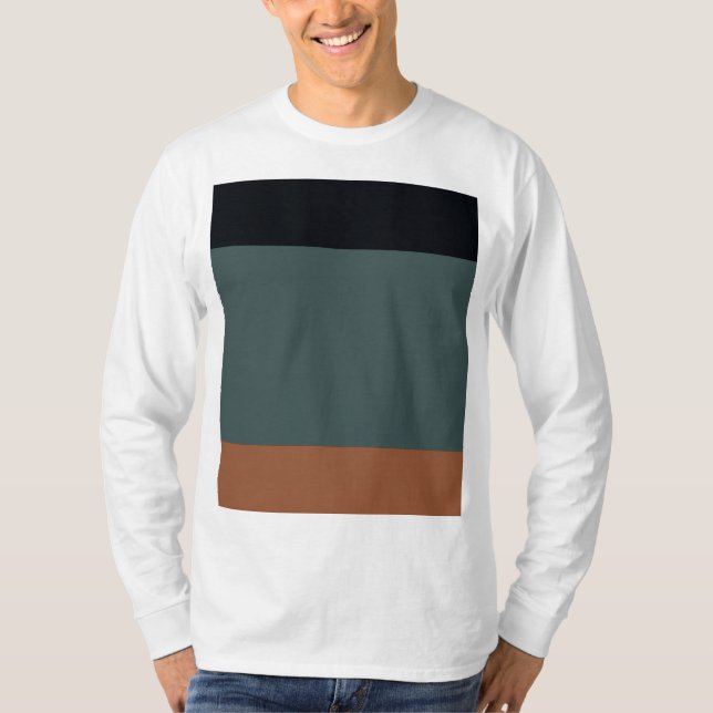Camiseta Modern Minimalist Tri-Tone: Charcoal, Slate, and O (Frente)