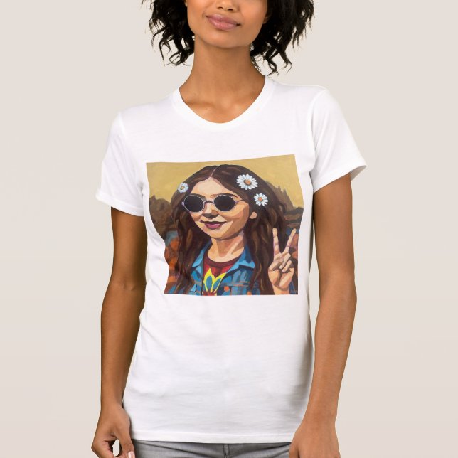 Camiseta Modern Mona Lisa Painting - da Vinci Inspired Art (Frente)