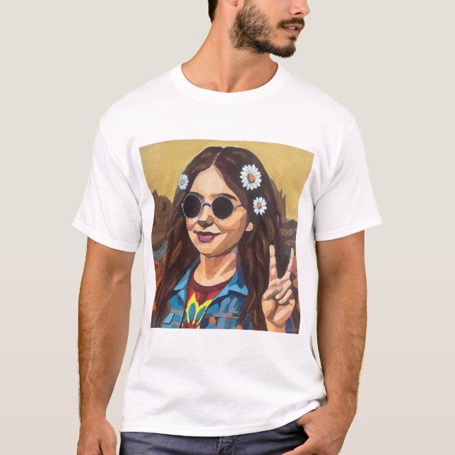 Camiseta Modern Mona Lisa Painting - Inspired by da Vinci (Frente)