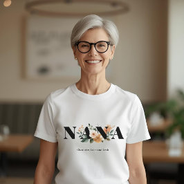 Camiseta Modern Personalized Nana Floral Gift