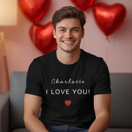 Camiseta Modern Personalized Valentine T-Shirt – I Love You