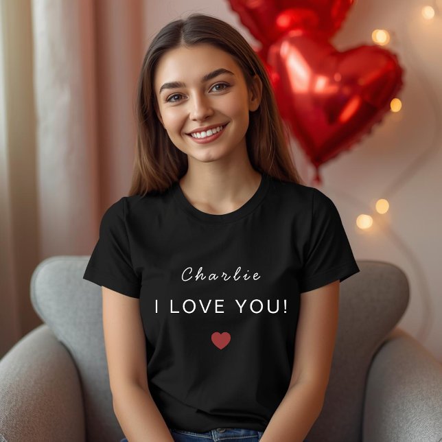 Camiseta Modern Personalized Valentine Women’s T-Shirt (Criador carregado)