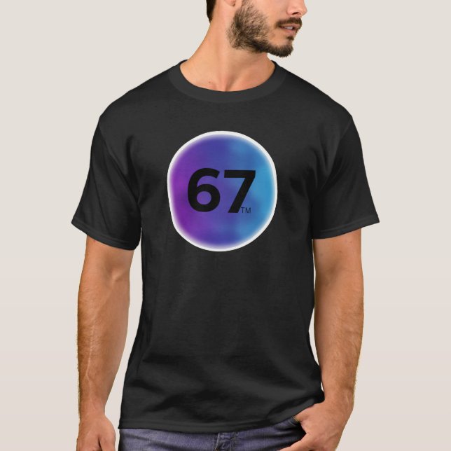 Camiseta Modern Purple Blue Nebula 67 Circle Slogan Tee (Frente)