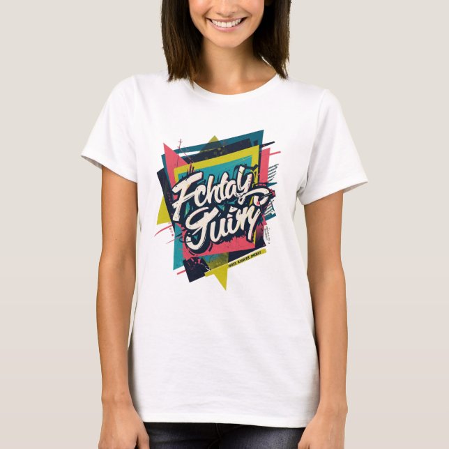 Camiseta Modern Retro Abstract Tee – Chartreuse Design (Frente)