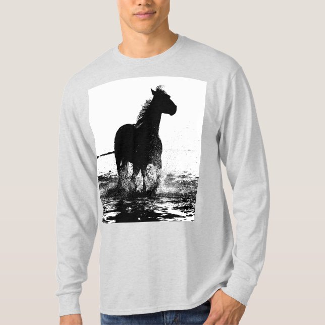 Camiseta Modern Running Horse Pop Art Modelo Ash Trendy (Frente)
