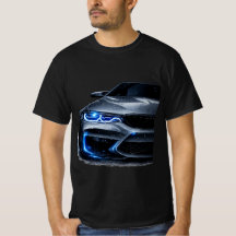 Modern Sports Car Neon Headlight Graphic T-Shirt 