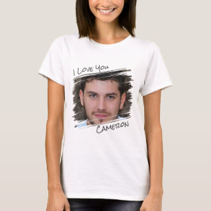 Camiseta Modern Street Art Add Photo I Love You Namorada