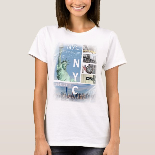 Camiseta Modern Trendy Nova Iorque Manhattan Nyc Liberty (Frente)