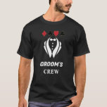 Camiseta Modern Tuxedo Casino Vegas Bachelor Party<br><div class="desc">Partido de Despedida de Tuxedo moderno,  com elegante smoking branco e traje de cartas. Veja mais inspirações na minha Coleção de Glasswares de Presentes de Casamento.</div>