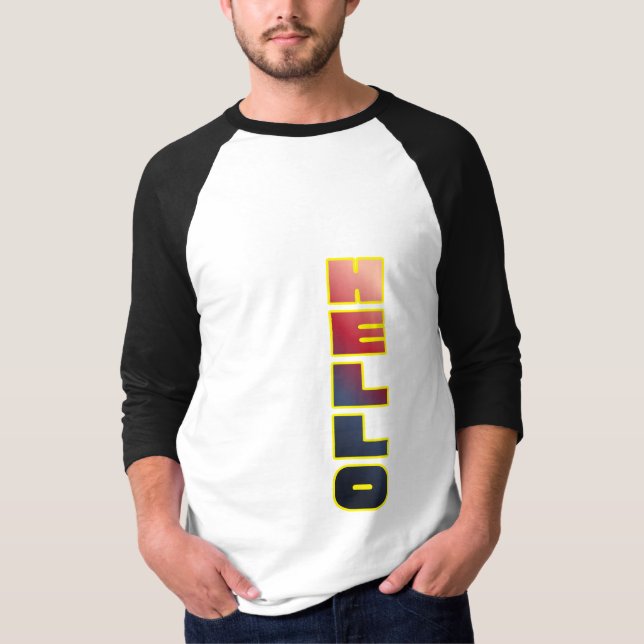 Camiseta Modern Vertical Hello Graphic T-Shirt (Frente)