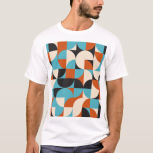 Camiseta Modern Vintage: Formas Geométricas Retroativas.