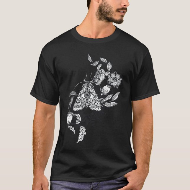 Camiseta Modern Witch Witchy Moth Wiccan Occult Goth Girl (Frente)