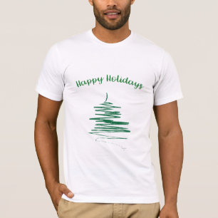 Camiseta moderna Abstrato Verde sobre Férias Feli