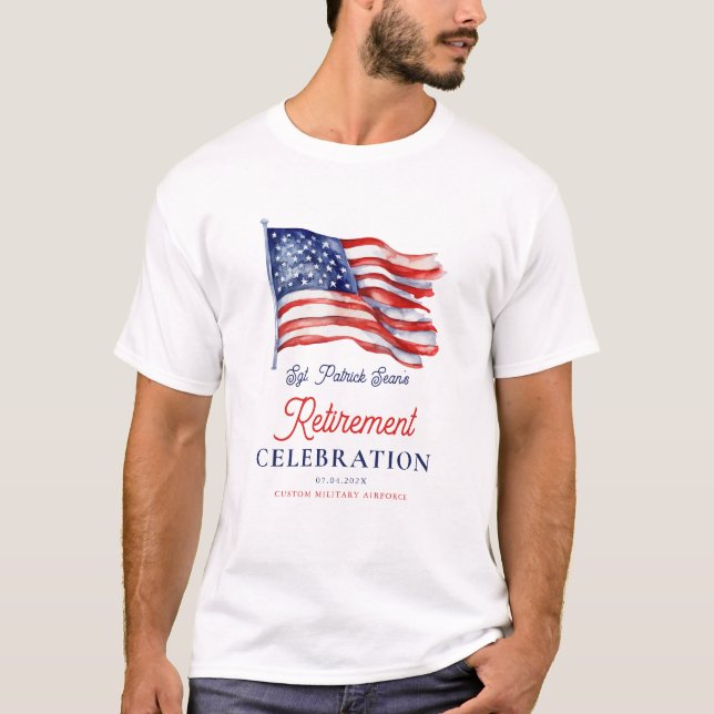 Camiseta Moderna bandeira Americana 4º de julho Reforma do  (Frente)