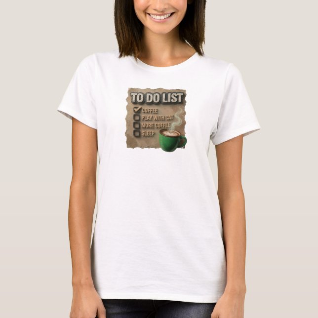 Camiseta Moderna COFEE BRINQUE COM GATO Laranja Ed (Frente)