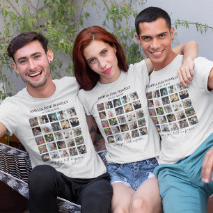 Camiseta Moderna com Colagem de Fotos "Em Memória