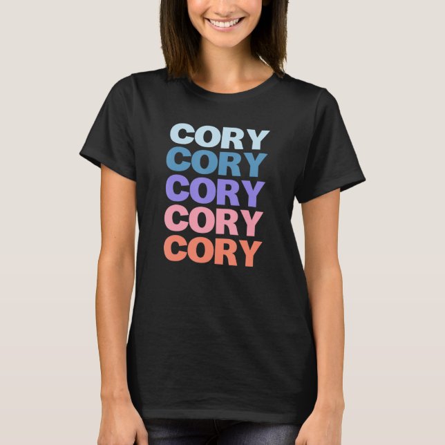 Camiseta Moderna Cory de Texto Repetido (Frente)