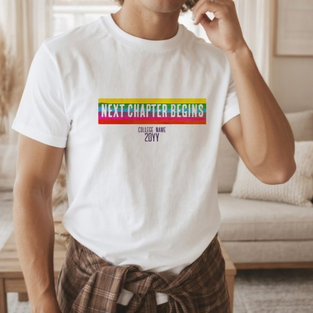 Camiseta Moderna de Graduação com Arco-Íris para F (Criador carregado)