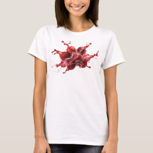 Camiseta Moderna de Morangos Abstratos Vermelhos D