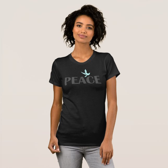 Camiseta moderna de pombo minimalista simples Paz (Frente Completa)