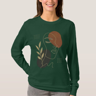 Camiseta Moderna de Rosto Abstrato