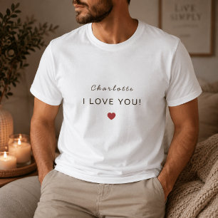 Camiseta Moderna de São Valentim Personalizada – E