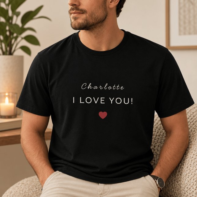 Camiseta Moderna de São Valentim Personalizada – E (Criador carregado)