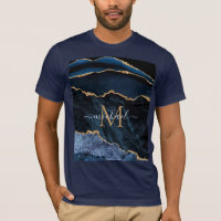 Camiseta moderna Dourada azul de Marinho Agate - M